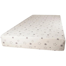 KAARSGAREN-Prostěradlo do dětské postýlky 60×120 cm biobavlna – přírodní se šedými hvězdičkami (GOTS, česká výroba)