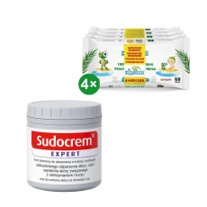 SUDOCREM Expert 400 g + 4x vlhčené ubrousky Happy Planet 100% BIO, 60 ks SUDOCREM Expert 400 g + 4x vlhčené ubrousky Happy Planet 100% BIO, 60 ks