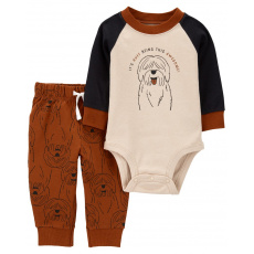 CARTER'S Set 2dílný tepláky, body dl. rukáv Brown Dog chlapec NB/ vel. 56 CARTER'S Set 2dílný tepláky, body dl. rukáv Brown Dog chlapec NB/ vel. 56