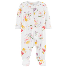 CARTER'S Overal na zip Sleep&Play White Flowers holka NB/vel. 56 CARTER'S Overal na zip Sleep&Play White Flowers holka NB/vel. 56