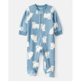 CARTER'S Overal na zip fleece Sleep & Play blue Polar bear chlapec 3m/vel.62