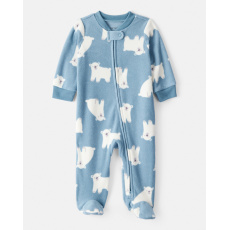 CARTER'S Overal na zip fleece Sleep & Play blue Polar bear chlapec 3m/vel.62
