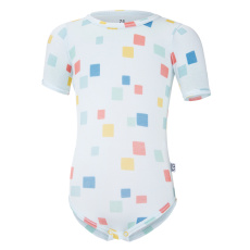 Little Angel-Body tenké tričko TISK KR Outlast® - bleděmodrá kostičky Velikost oblečení: 86