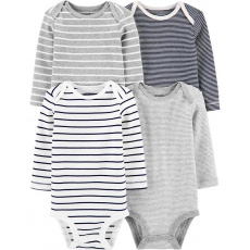 CARTER'S Body dlouhý rukáv Striped chlapec LBB 4 ks NB/ vel. 56 CARTER'S Body dlouhý rukáv Striped chlapec LBB 4 ks NB/ vel. 56