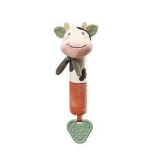 BABYONO Hračka pískací s kousátkem Cow Bingo 6m+ BABYONO Hračka pískací s kousátkem Cow Bingo 6m+