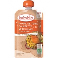 BABYBIO Kapsička pyré brambory a cuketa s telecím masem (120 g) BABYBIO Kapsička pyré brambory a cuketa s telecím masem (120 g)