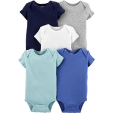 CARTERS Body Jednobarevné krátký rukáv - 5ks, 6m CARTERS Body Jednobarevné krátký rukáv - 5ks, 6m