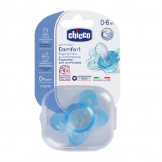 CHICCO Dudlík Physio Comfort, silikonový, 0-6m, modré, 1 ks CHICCO Dudlík Physio Comfort, silikonový, 0-6m, modré, 1 ks