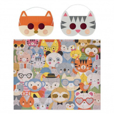 PETITCOLLAGE Puzzle zvířátka 100 ks s 3D brýlemi PETITCOLLAGE Puzzle zvířátka 100 ks s 3D brýlemi
