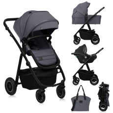 LIONELO Kočárek kombinovaný Amber Plus 3v1 Grey Graphite LIONELO Kočárek kombinovaný Amber Plus 3v1 Grey Graphite