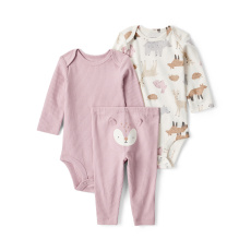 CARTER'S Set 3dílný body dl. rukáv 2 ks, kalhoty pink Deer dívka NB/vel.56 CARTER'S Set 3dílný body dl. rukáv 2 ks, kalhoty pink Deer dívka NB/vel.56