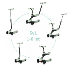 QPLAY Kolobežka Sema Pro Green, 5 v 1, s LED kolečky, věk 1-6 let QPLAY Kolobežka Sema Pro Green, 5 v 1, s LED kolečky, věk 1-6 let