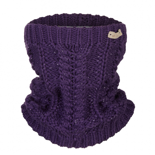 Little Angel-Nákrčník pletený copánek Outlast ® - fialová lesk Velikost: 5 | 49-53 cm