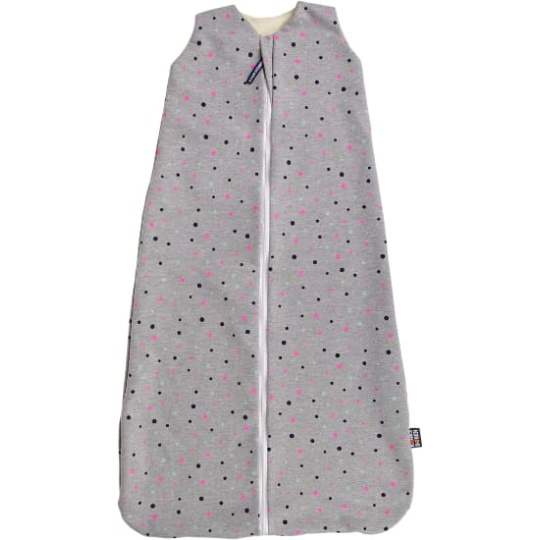 KAARSGAREN-Celoroční merino spací pytel 90 cm šedý s puntíky