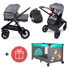 PETITE&MARS Kočárek 2v1 Trails Ultimate Grey + PETITE&MARS Postýlka cestovní Koot - Fox Aqua ZDARMA PETITE&MARS Kočárek 2v1 Trails Ultimate Grey + PETITE&MARS Postýlka cestovní Koot - Fox Aqua ZDARMA