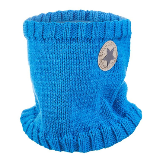 Little Angel-Nákrčník pletený hladký LA Outlast ® - modrá-logo Velikost: 3 | 42-44 cm