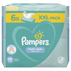 PAMPERS Fresh Clean Ubrousky vlhčené 6 balení = 480 ks PAMPERS Fresh Clean Ubrousky vlhčené 6 balení = 480 ks