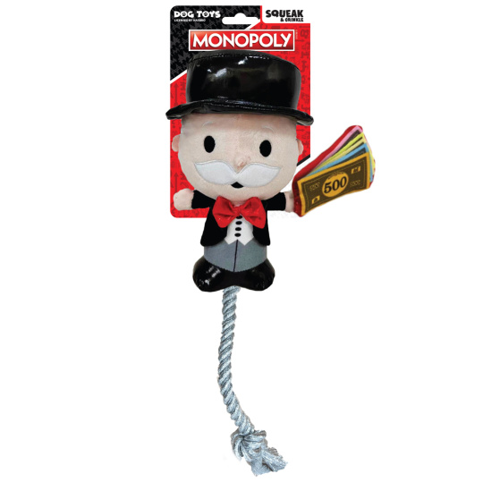 HASBRO Hračka pro psy Monopoly Mr. Money plyšová s lanem na protahování 20 cm HASBRO Hračka pro psy Monopoly Mr. Money plyšová s lanem na protahování 20 cm