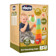 CHICCO Pohárky stohovací barevné Eco+ 6m+ CHICCO Pohárky stohovací barevné Eco+ 6m+