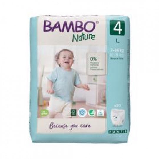 BAMBO Nature Pants Kalhotky plenkové jednorázové 4 L (7-14 kg) 20 ks