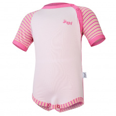 Little Angel-Body tenké KR Outlast® - tm.růžová/pruh růžovožlutý Velikost: 80 Little Angel-Body tenké KR Outlast® - tm.růžová/pruh růžovožlutý Velikost: 80