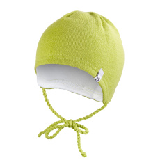 Little Angel-Čepice pletená zavazovací LA Outlast ® - zelená Velikost: 3 | 42-44 cm