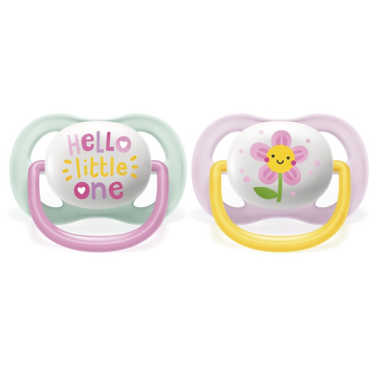 Philips AVENT Šidítko Ultra air Play 0-6m dívka, 2 ks