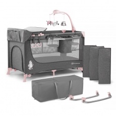 KINDERKRAFT Postýlka cestovní Joy s doplňky Pink Kinderkraft KINDERKRAFT Postýlka cestovní Joy s doplňky Pink Kinderkraft