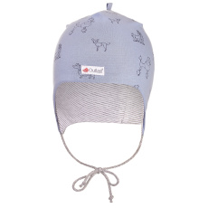 Little Angel-Čepice podšitá zavazovací Outlast® - modrá pes/pruh bílošedý melír Velikost: 1 | 36-38 cm
