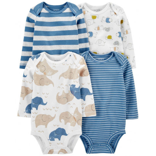 CARTER'S Body dlouhý rukáv Blue Animals chlapec 4ks PRE/ vel. 46