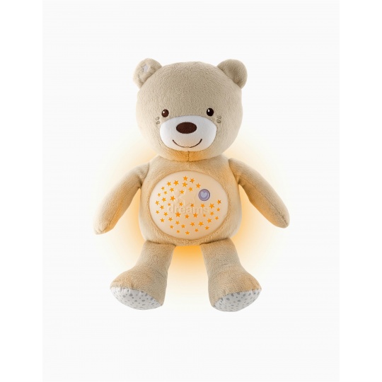 CHICCO Medvídek uspáváček s projektorem a hudbou Baby Bear First Dreams neutral béžová 0m+