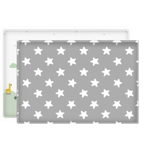 LALALU Podložka na hraní Premium White Star 190x130 cm