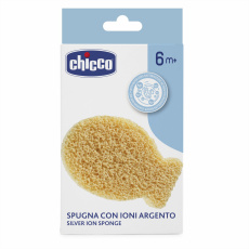CHICCO Houbička na umývání s ionty ze stříbra 6m+ CHICCO Houbička na umývání s ionty ze stříbra 6m+