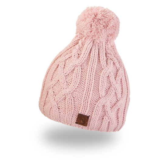 Little Angel-Čepice pletená copánek Outlast ® - sv.růžová Velikost: 6 | 54-57 cm