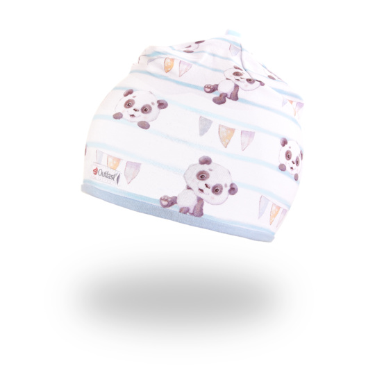 Little Angel-Čepice podšitá Outlast® - panda pruhy/sv.modrá Velikost čepic: 2 | 39-41 cm