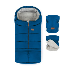 PETITE&MARS Set zimní fusak Jibot 3v1 + rukavice na kočárek Jasie Ocean Blue Horizontal PETITE&MARS Set zimní fusak Jibot 3v1 + rukavice na kočárek Jasie Ocean Blue Horizontal