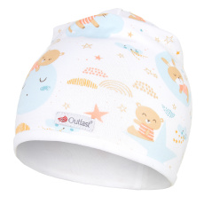 Little Angel-Čepice podšitá Outlast® - bílá-spící zvířátka/bílá Velikost čepic: 1 | 36-38 cm