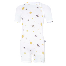 Little Angel-Overal tenký krátký TISK Outlast® - bílá čmeláci Velikost oblečení: 68