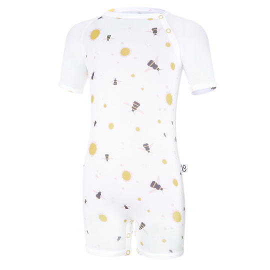 Little Angel-Overal tenký krátký TISK Outlast® - bílá čmeláci Velikost oblečení: 68