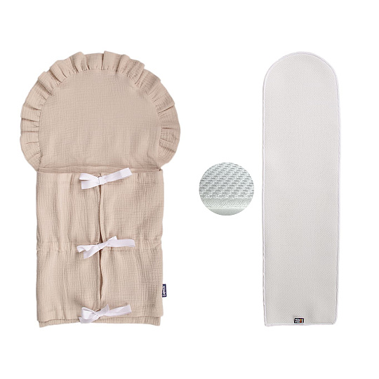 KAARSGAREN-Sada zavinovačka béžový mušelín + výplň 3D