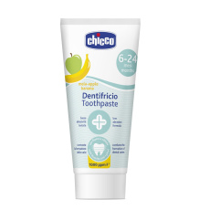 CHICCO Pasta zubní Jablko-banán s fluórem 50ml, 6-24m CHICCO Pasta zubní Jablko-banán s fluórem 50ml, 6-24m