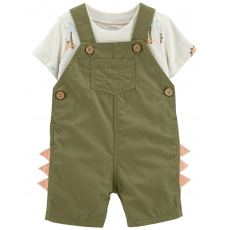CARTER'S Set 2dílný triko kr. rukáv, kraťasy na kšandy Green Dino kluk NB/vel. 56 CARTER'S Set 2dílný triko kr. rukáv, kraťasy na kšandy Green Dino kluk NB/vel. 56