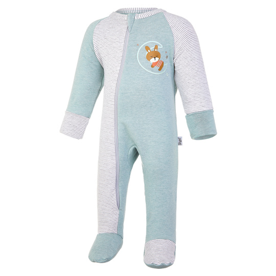 Little Angel-Overal smyk DR Outlast® - lišejník melír/pruh bílošedý melír Velikost oblečení: 62