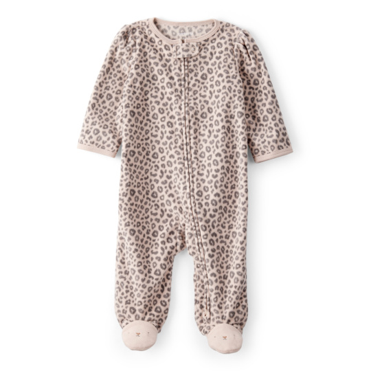 CARTER'S Overal na zip fleece Sleep & Play print Leopard dívka NB/vel.56