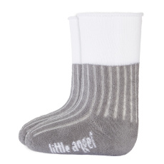 Little Angel-Ponožky froté Outlast® - tm.šedá/bílá Velikost: 20-24 | 14-16 cm