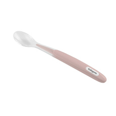BABYONO Lžička silikonová s měkkým koncem růžová 6m+ BABYONO Lžička silikonová s měkkým koncem růžová 6m+
