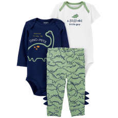 CARTER'S Set 3dílný body dl. rukáv, body kr. rukáv, tepláky Navy Dino chlapec LBB NB/ vel. 56 CARTER'S Set 3dílný body dl. rukáv, body kr. rukáv, tepláky Navy Dino chlapec LBB NB/ vel. 56