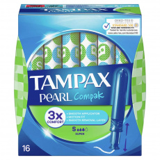 TAMPAX Pearl Compak Super tampony s aplikátorem 16 ks TAMPAX Pearl Compak Super tampony s aplikátorem 16 ks