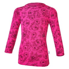 Little Angel-Tričko smyk DR TISK Outlast® - růžová pivoňky Velikost oblečení: 92