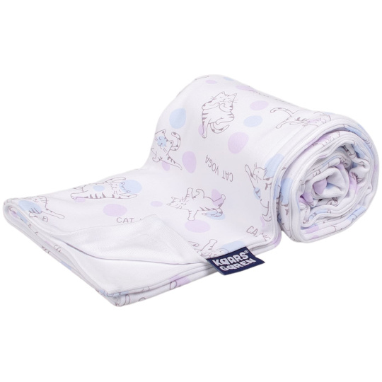 KAARSGAREN-Dětská letní deka - Kočičí jóga (bavlna a bambus, 70 x 100 cm)
